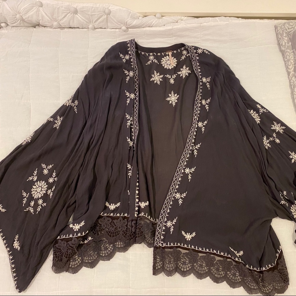 Free People Grey Kimono